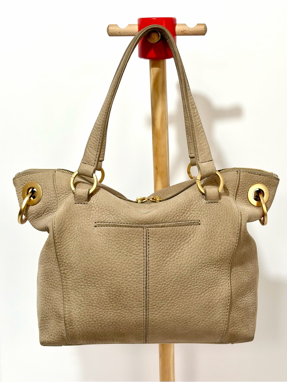 Hammitt Daniel MD Satchel In Natural Grey/ Brushed Gold/Missing CB Strap EUC - Picture 6 of 14